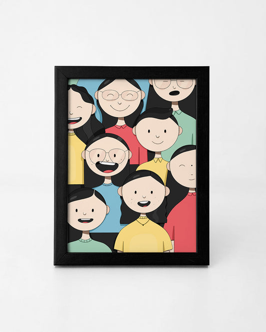 Crowd Illustration Frame